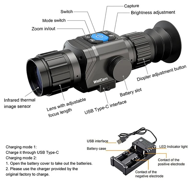 1600m Thermal Hunting Monocula - đánh giá và giá Thermal Scope Night Vision Monocular