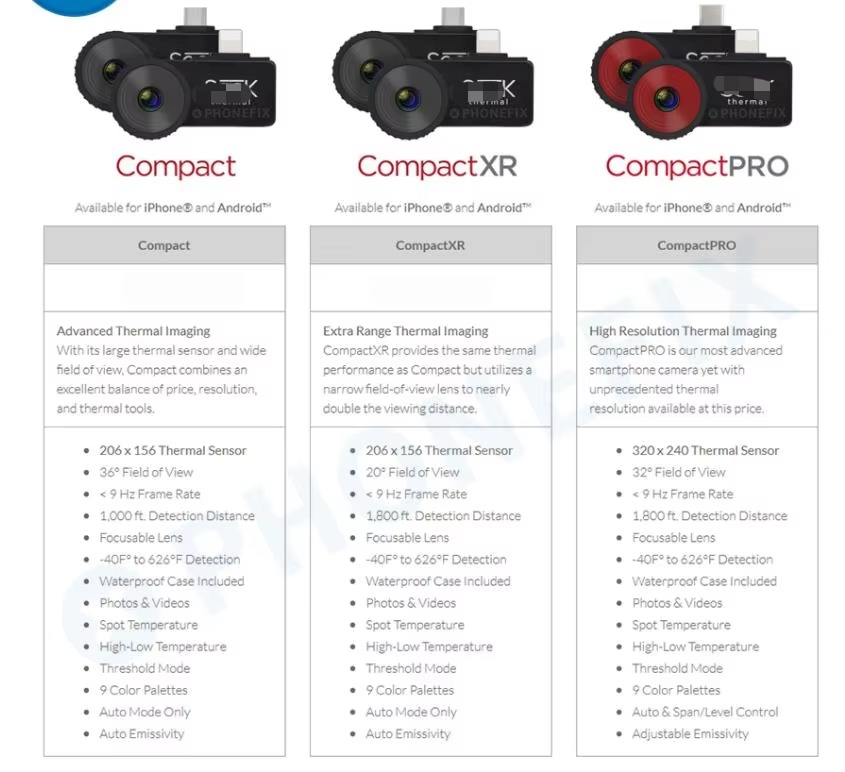 For Seek Thermal Imaging Camer - đánh giá và giá Seek Compact Pro Android